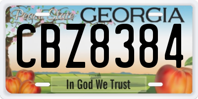 GA license plate CBZ8384