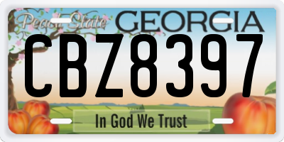 GA license plate CBZ8397