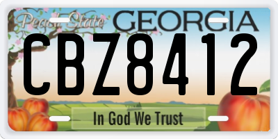 GA license plate CBZ8412