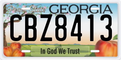 GA license plate CBZ8413