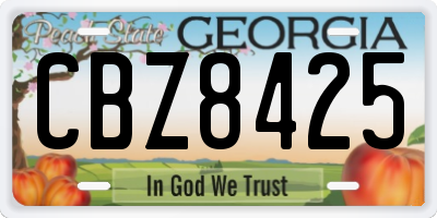 GA license plate CBZ8425