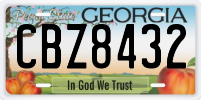GA license plate CBZ8432