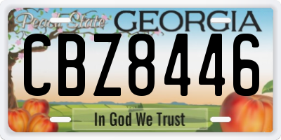 GA license plate CBZ8446
