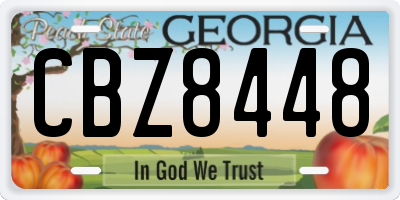 GA license plate CBZ8448