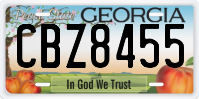 GA license plate CBZ8455
