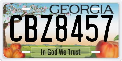 GA license plate CBZ8457