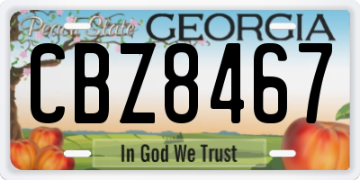 GA license plate CBZ8467
