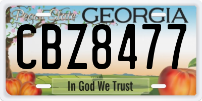 GA license plate CBZ8477