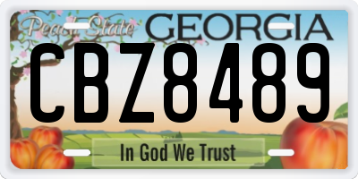 GA license plate CBZ8489