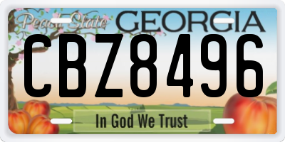 GA license plate CBZ8496