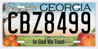 GA license plate CBZ8499