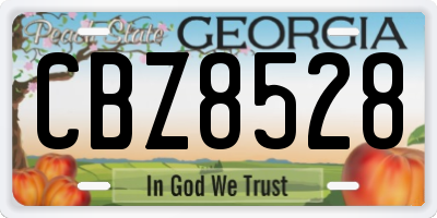 GA license plate CBZ8528