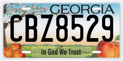 GA license plate CBZ8529