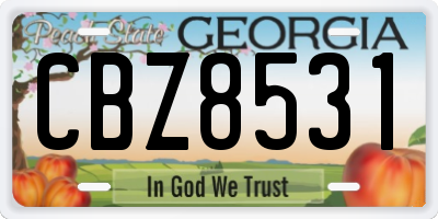 GA license plate CBZ8531