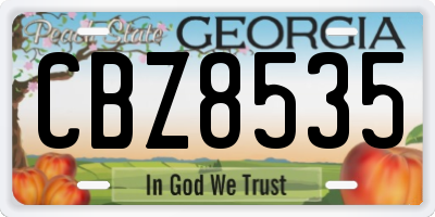 GA license plate CBZ8535