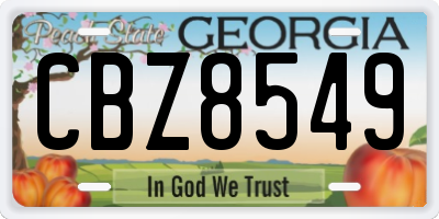 GA license plate CBZ8549
