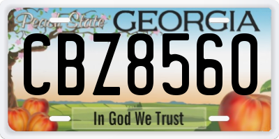 GA license plate CBZ8560