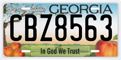 GA license plate CBZ8563