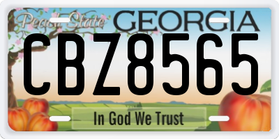 GA license plate CBZ8565