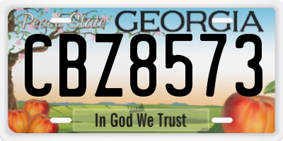 GA license plate CBZ8573