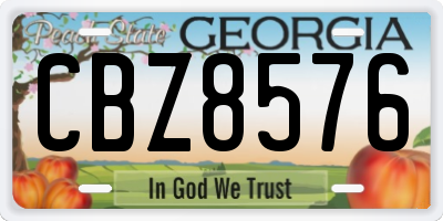 GA license plate CBZ8576