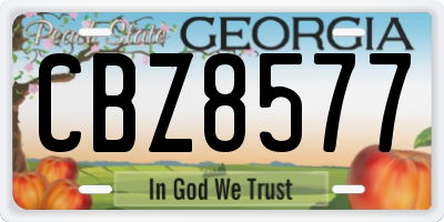 GA license plate CBZ8577