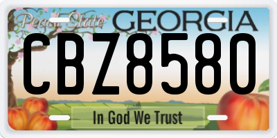 GA license plate CBZ8580