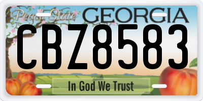 GA license plate CBZ8583