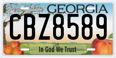 GA license plate CBZ8589