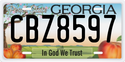 GA license plate CBZ8597
