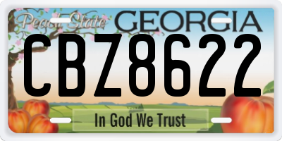 GA license plate CBZ8622