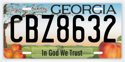 GA license plate CBZ8632