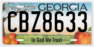 GA license plate CBZ8633