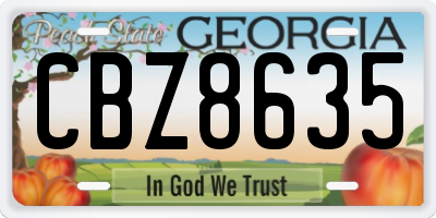 GA license plate CBZ8635