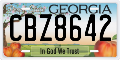 GA license plate CBZ8642