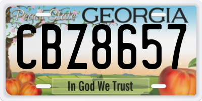 GA license plate CBZ8657