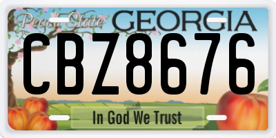 GA license plate CBZ8676