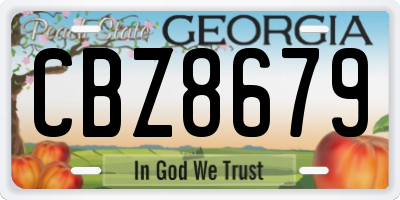 GA license plate CBZ8679