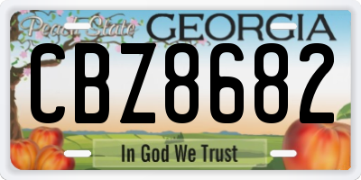 GA license plate CBZ8682