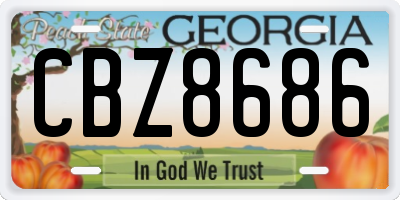 GA license plate CBZ8686