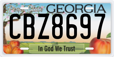 GA license plate CBZ8697
