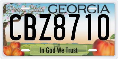 GA license plate CBZ8710