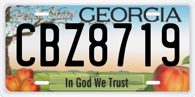 GA license plate CBZ8719