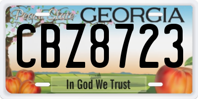 GA license plate CBZ8723