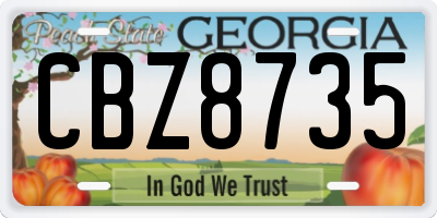 GA license plate CBZ8735