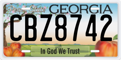 GA license plate CBZ8742