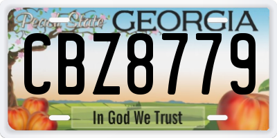 GA license plate CBZ8779