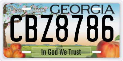 GA license plate CBZ8786