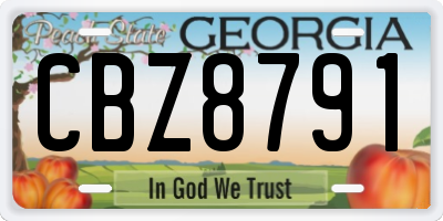 GA license plate CBZ8791