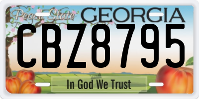 GA license plate CBZ8795